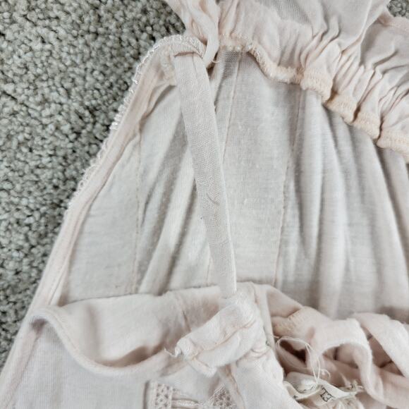 Chelsea & Violet Top Womens M Pink Collar Tie Ruffle Lace Trim Sleeveless Tank - Picture 11 of 12